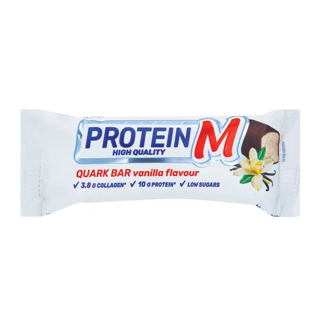 Glaistytas vanilinis varškės sūrelis su kolagenu PROTEIN M, 14.2 % rieb., 40 g
