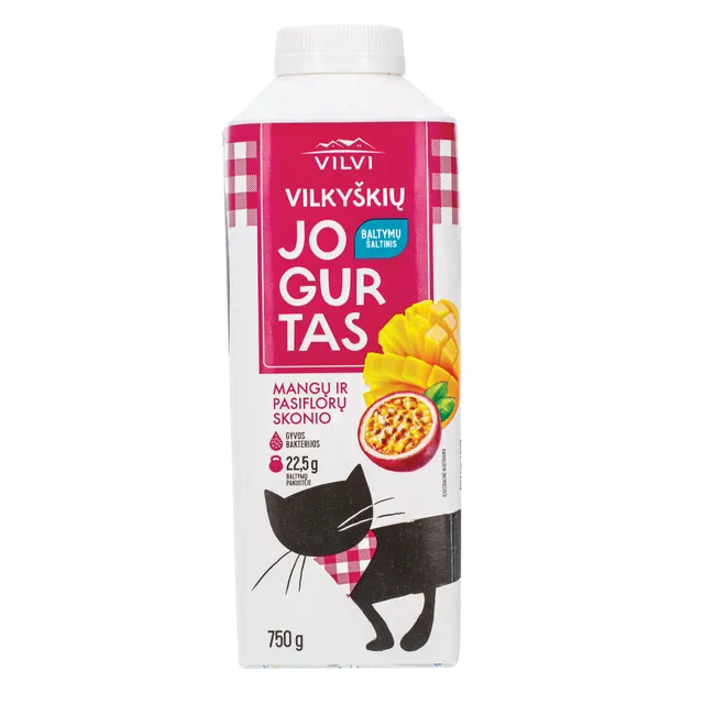 Jogurtas mangų ir pasiflorų skonio VILVI, 2% rieb., 750 g