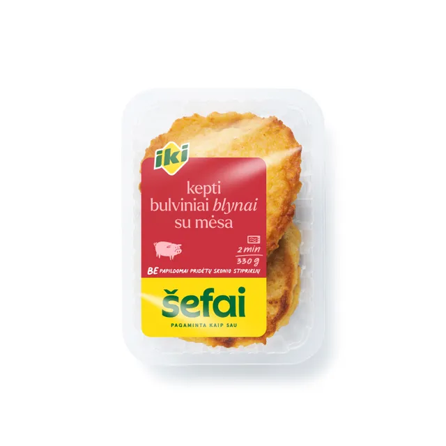Kepti BULVINIAI BLYNAI su mėsa IKI ŠEFAI, 330 g