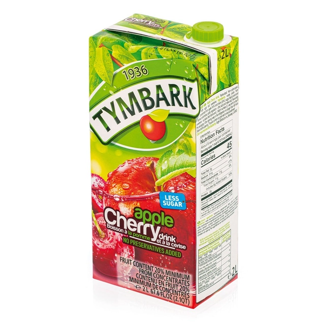 Obuolių, vyšnių skonio gėrimas TYMBARK, 2 l