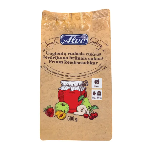 Uogienių rudasis cukrus ALVO, 500 g