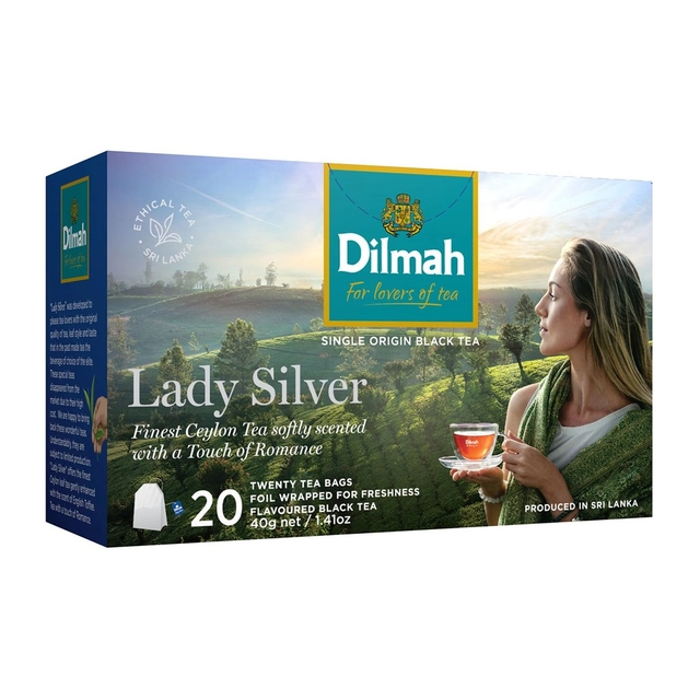 Juodoji Ceilono arbata DILMAH LADY SILVER, 20 vnt.