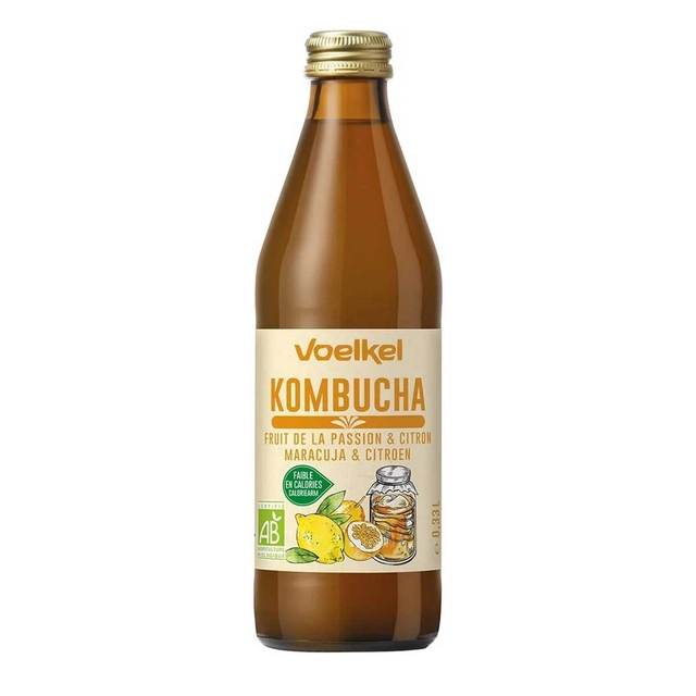 Органический ферментированный напиток из чая со вкусом маракуйи и лимона VOELKEL KOMBUCHA, 330 мл