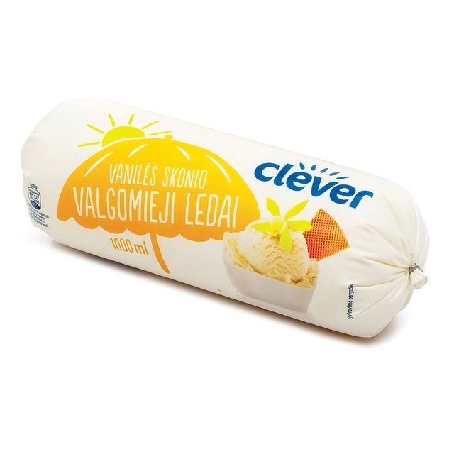 Vanilla flavor edible ice cream CLEVER, 1 l