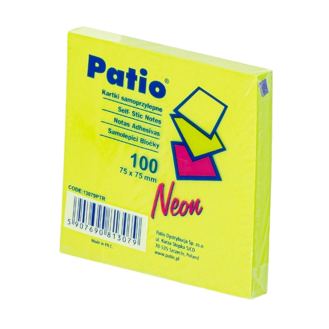 Žalios spalvos lipnūs neoniniai užrašų lapeliai PATIO, 75x75 cm