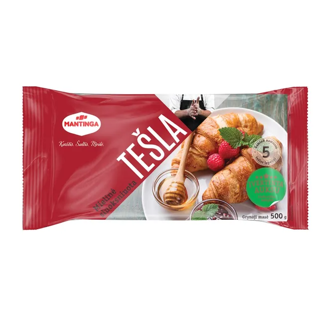 Šaldyta mielinė sluoksniuota tešla MANTINGA (5 lapeliai), 500 g