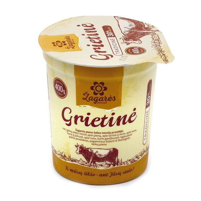 Grietinė, 30% rieb. ŽAGARĖS, 400 g