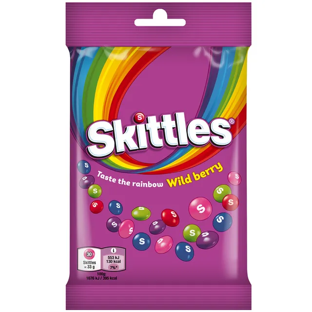 Laukinių uogų skonio saldainiai SKITTLES WILD BERRY, 95 g