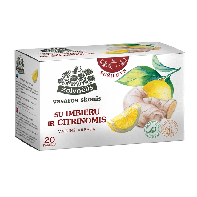 Vaisinė arbata su imbieru ir citrinomis ŽOLYNĖLIS VASAROS SKONIS, 20 x 2 g