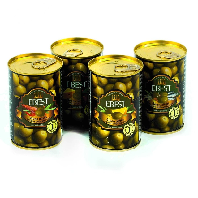 Žaliosios alyvuogės įdarytos ančiuviais EBEST, 300 g