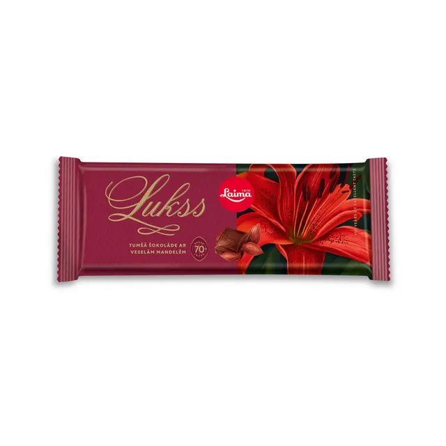 Dark Chocolate with Almonds LAIMA LUKSS, 190 g