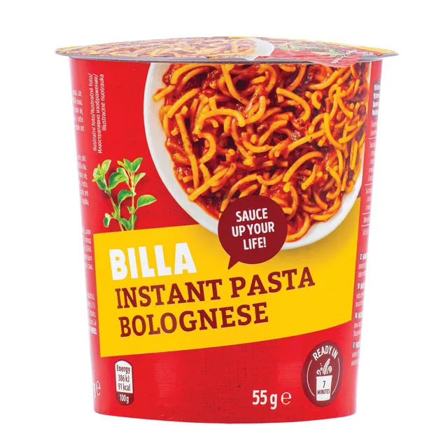 Быстро готовящиеся лапша BILLA PASTA BOLOGNESE, 55 г