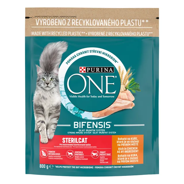 Sausas maistas katėms su vištiena PURINA ONE STERILCAT, 750 g