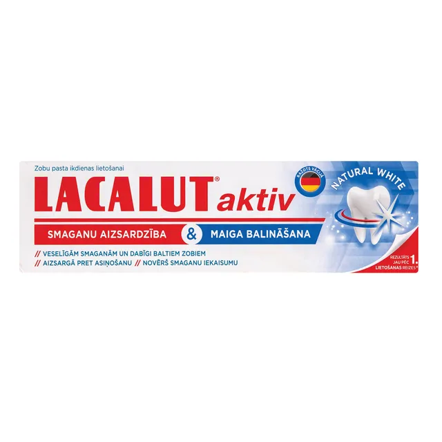 Dantų pasta dantenų apsauga ir švelnus dantų balinimas LACALUT AKTIV, 75 ml