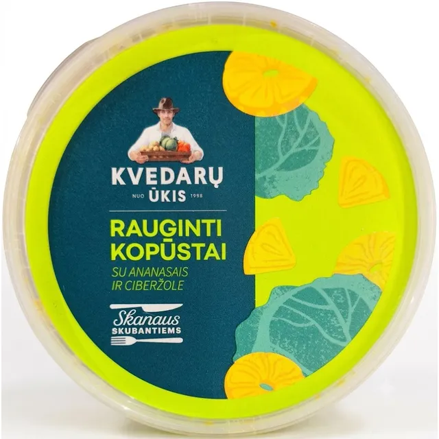 Rauginti kopūstai su ananasais ir ciberžole KVEDARŲ ŪKIS, 400 g