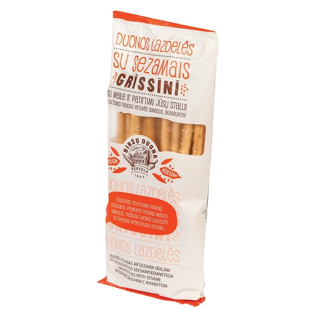 Duonos lazdelės GRISSINI su sezamų sėklomis, 125 g