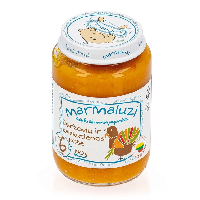 Vegetable and turkey puree (from 6 months) MARMALUZI, 190 g