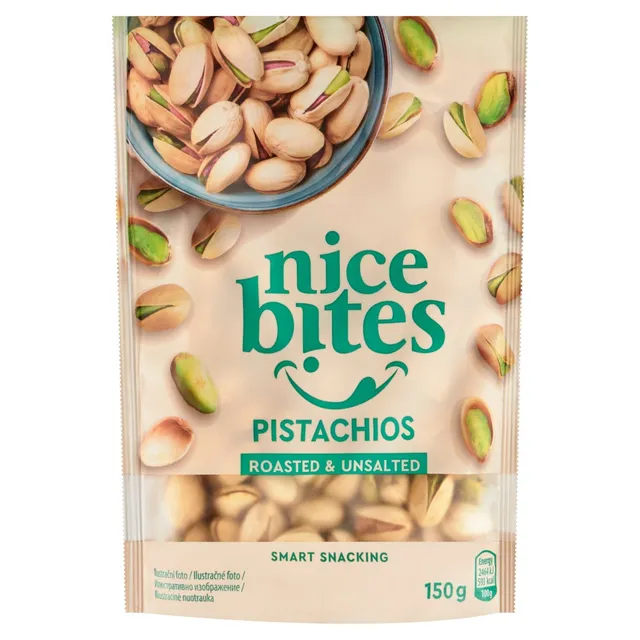 Kepintos nesūdytos pistacijos NICE BITES, 150 g