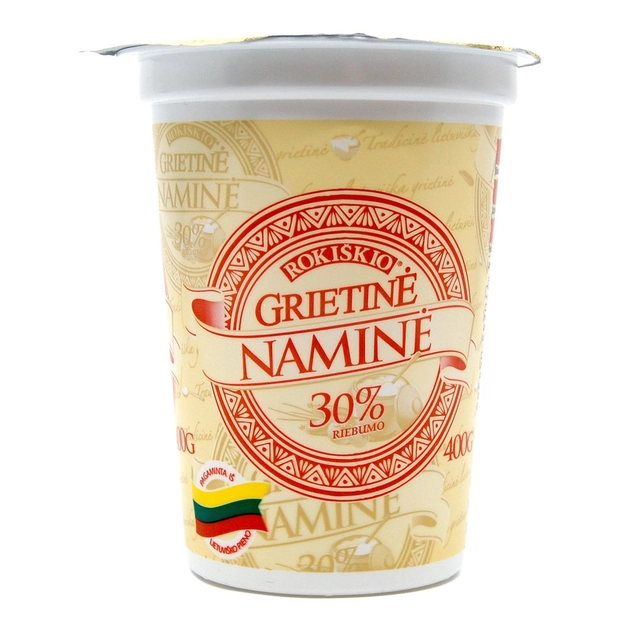 РОКИШКИ НАТУРАЛЬНАЯ сметана, 30% жира, 400 г