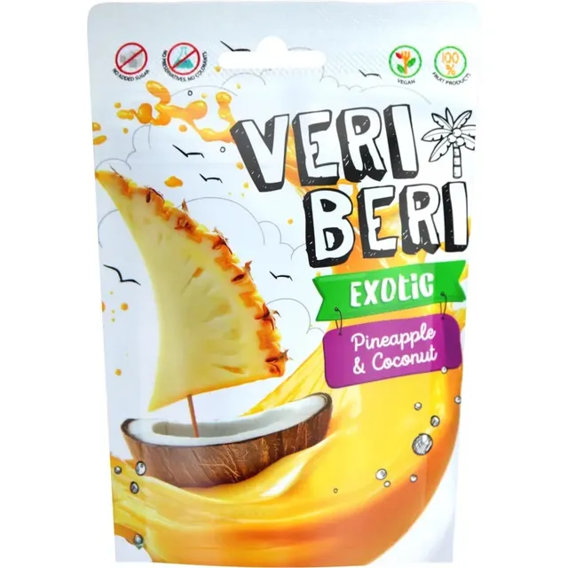 Fruit pineapple and coconut strips VERI BERI EXOTIC, 50 g