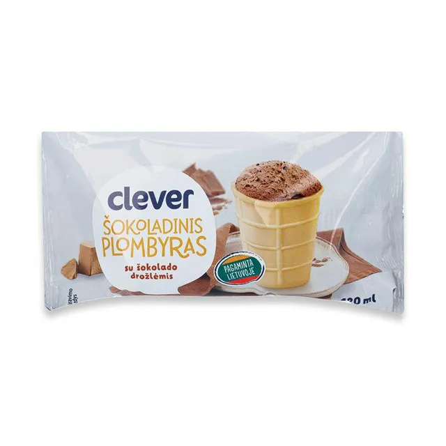 Šokoladinio skonio plombyras vafliniame puodelyje CLEVER, 120 ml