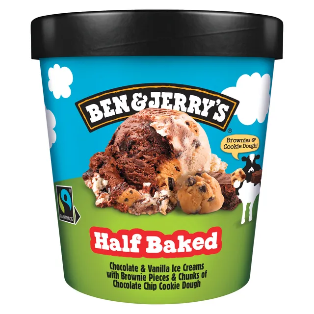 Valgomieji šokoladiniai ledai BEN&JERRY'S HALF BAKED, 465 ml.