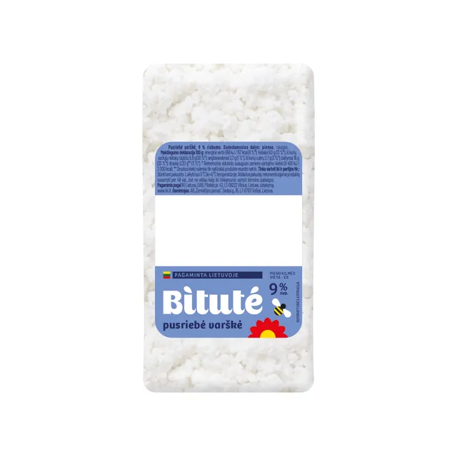 Pusriebė varškė 9% BITUTĖ, 1 kg