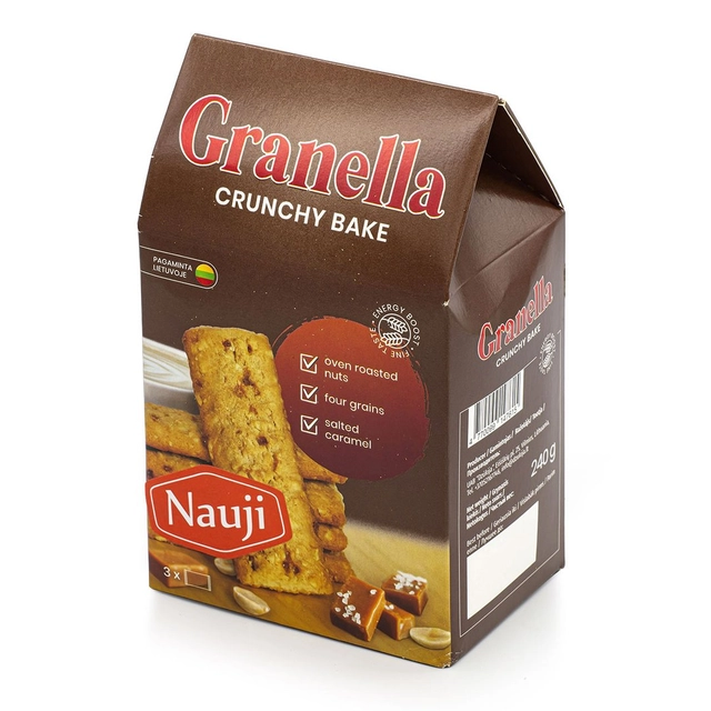 Песочное печенье из четырех злаков с орехами и соленой карамелью GRANELLA, 240 г