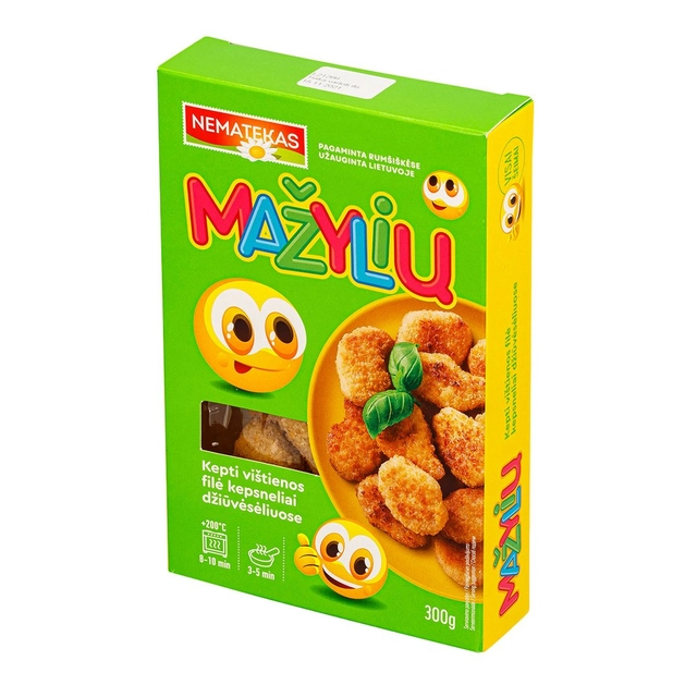Fried MAŽYLIŲ chicken fillet slices in breadcrumbs, 300 g