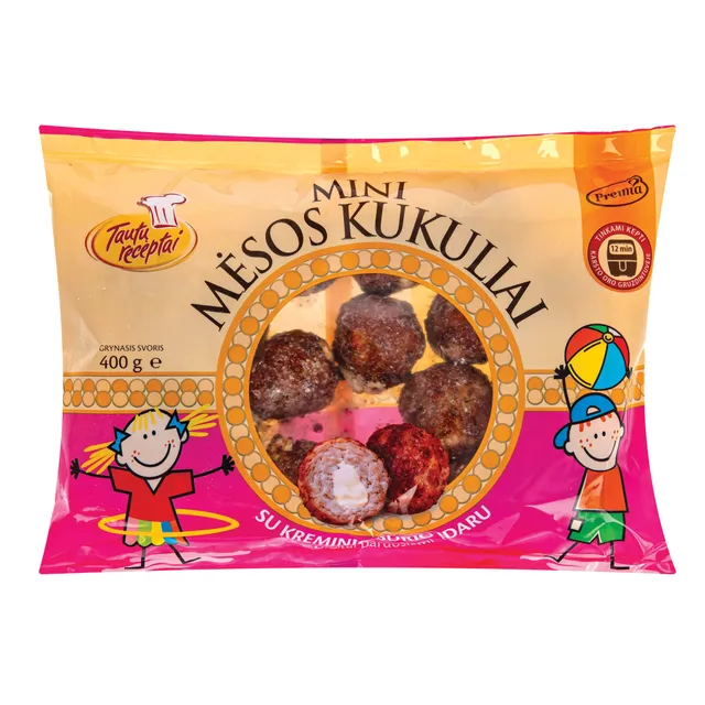 Mėsos kukuliai su kreminio sūrio įdaru TAUTŲ RECEPTAI, 400 g