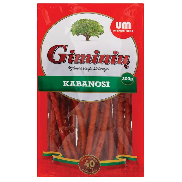 Karštai rūkytos lazdelės KABANOSI, 300 g