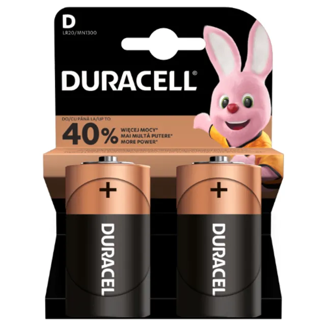 Baterijos DURACELL D, LR20, 2vnt.
