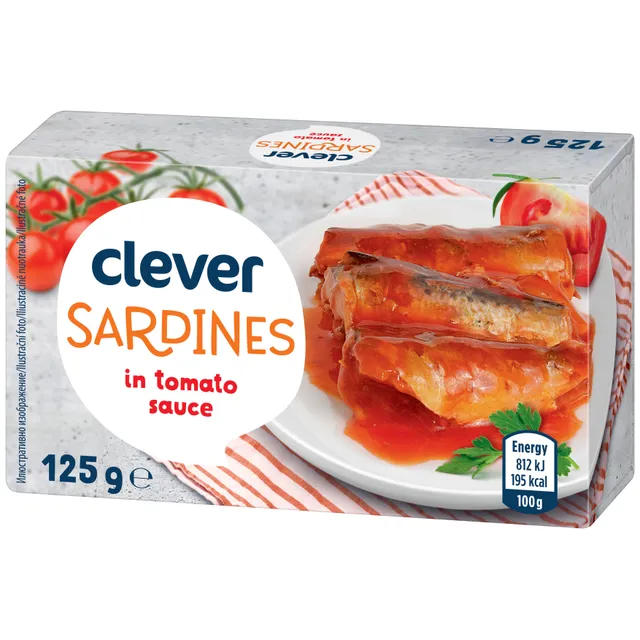 Sardines in tomato sauce CLEVER, 125 g