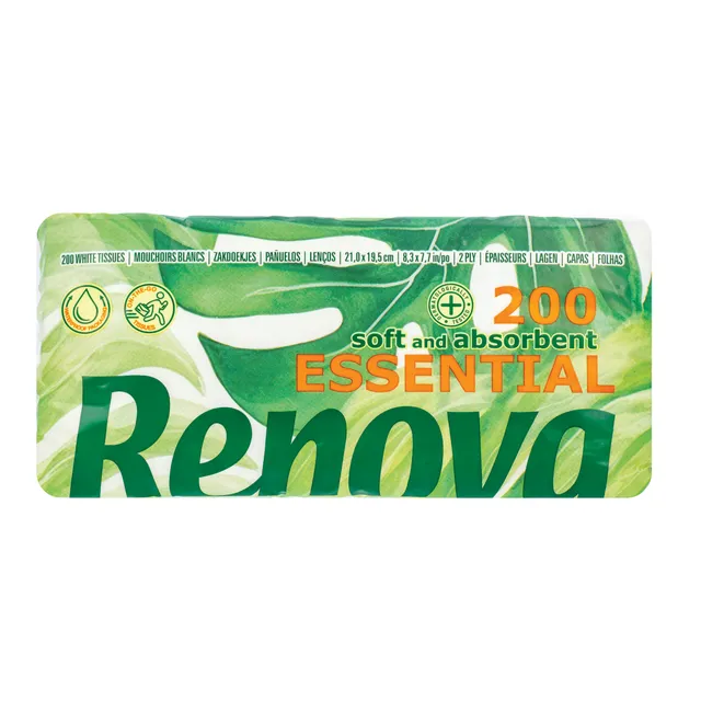 Servetėlės RENOVA ESSENTIAL SOFT PACK, 2 sl. 200 vnt.