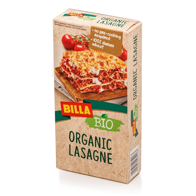 Kietųjų kviečių manų kruopų lakštiniai makaronai lazanijai BILLA BIO, 250 g
