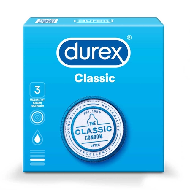 Prezervatyvai DUREX CLASSIC, 3 vnt.