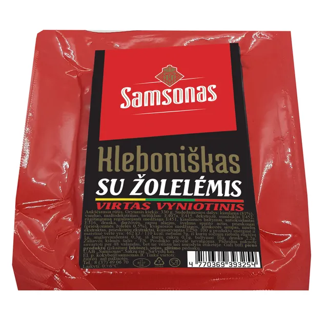 Boiled Kleboniškas pork roll with herbs, 330 g