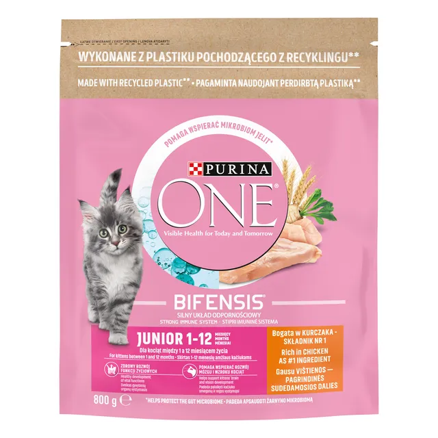 Sausas maistas kačiukams su vištiena PURINA ONE JUNIOR, 750 g