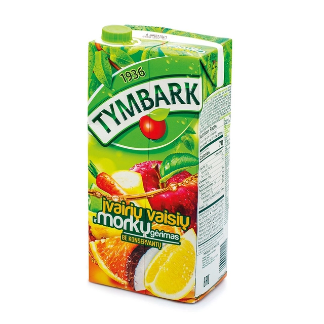 Витаминизированный нектар из различных фруктов и моркови TYMBARK, 2 л