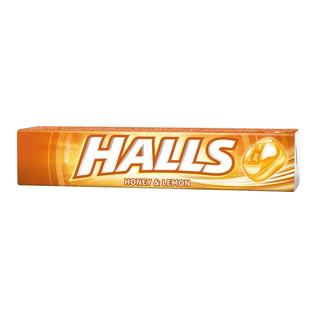 Medaus ir citrinų skonio ledinukai HALLS, 33,5 g