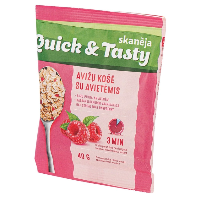 Instant oatmeal with raspberries SKANĖJA, 40 g