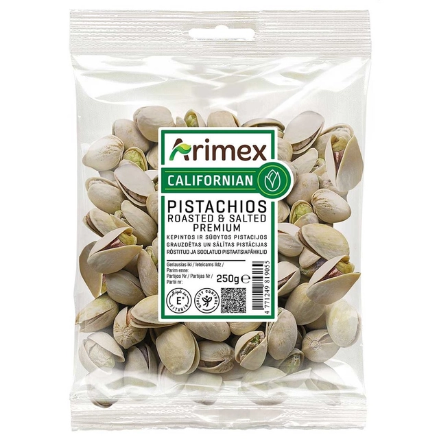 Kepintos ir sūdytos pistacijos ARIMEX PREMIUM, 250 g