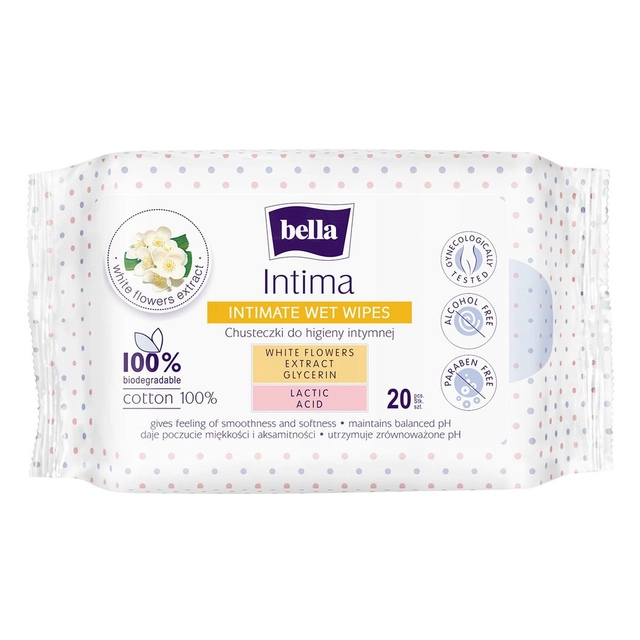Intymios higienos drėgnos servetėlės BELLA INTIMA, 20 vnt.