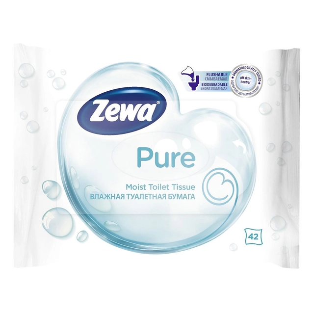 Šlapias tualetinis popierius ZEWA PURE, 1 vnt.