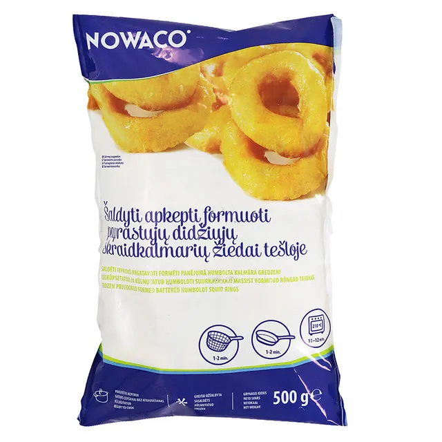 Замороженные кольца кальмара NOWACO в кляре, 500 г