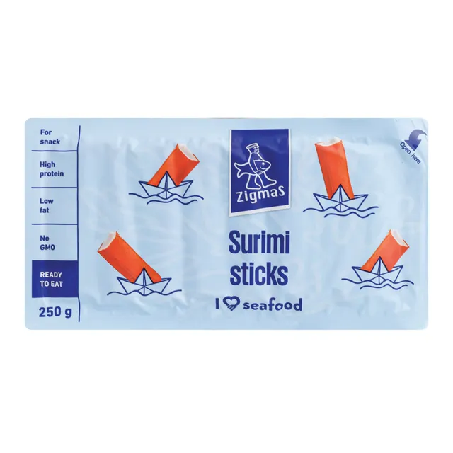 Chilled crab-flavored sticks from surimi ZIGMAS, 250 g