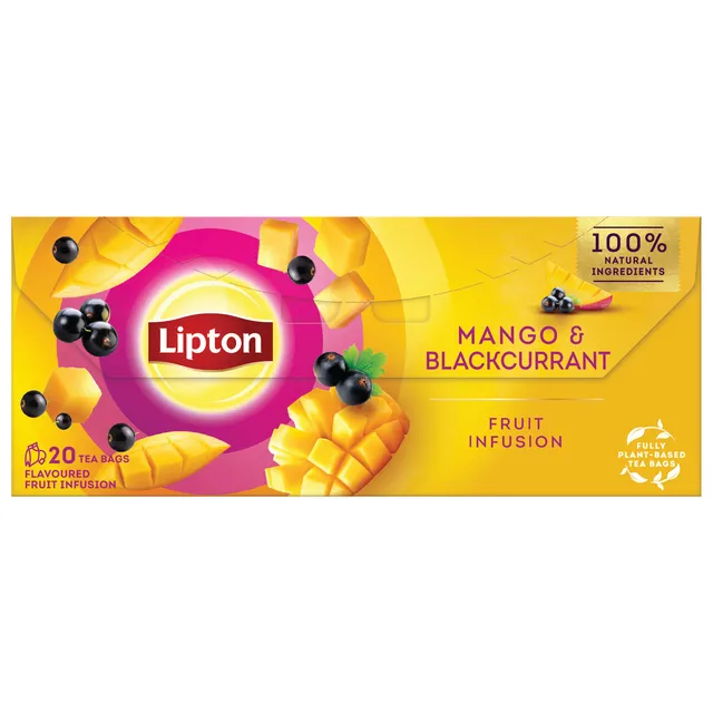 Фруктовый чай со вкусом манго и чёрной смородины LIPTON, 20 шт.