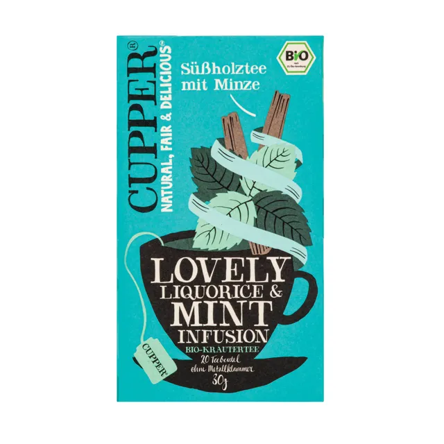 Органический травяной чай CUPPER LOVELY LIQUORICE & MINT INFUSION, 30 г