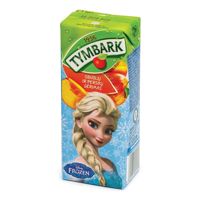 Obuolių ir persikų gėrimas TYMBARK, 200 ml