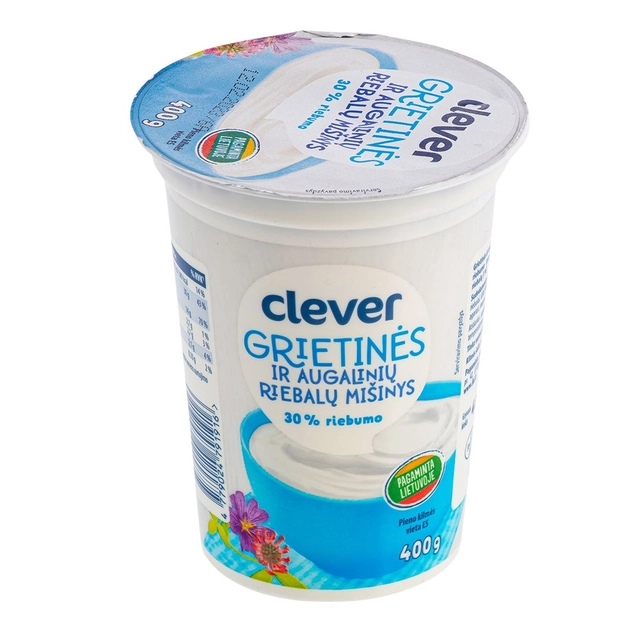 Сметана и растительное масло 30% жира CLEVER, 400 г